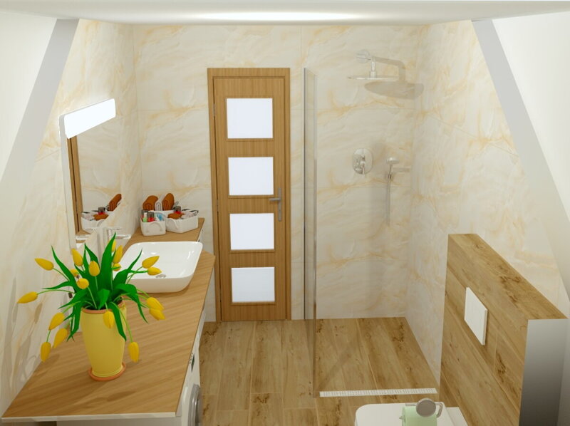 Vizualizácia Moderná kúpeľňa s imitáciou mramoru