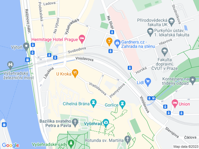 Google map: Neklanova 18, Praha 2